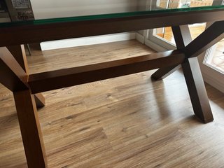 Mesa Comedor Cristal y Madera 6 Plazas
