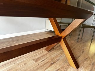Mesa Comedor Cristal y Madera 6 Plazas
