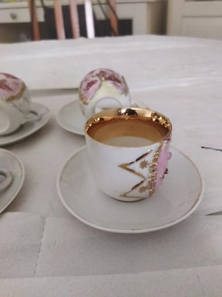 Tazas y platos vintage porcelana alemana 4 unidade