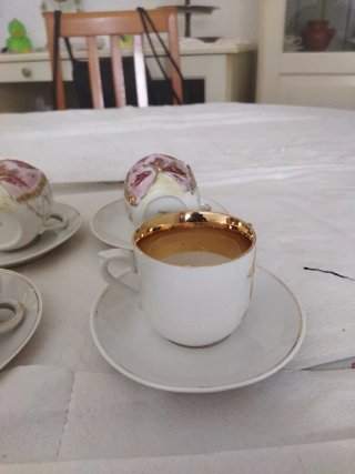Tazas y platos vintage porcelana alemana 4 unidade