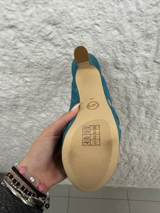Sandalias tacón alto turquesa plataforma NUEVAS 38