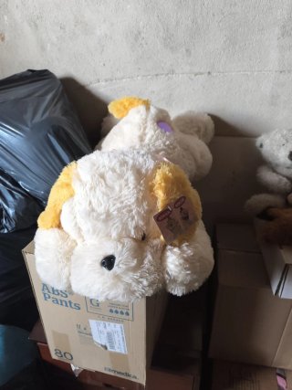 Peluche Perro BIMAR Blanco y Amarillo