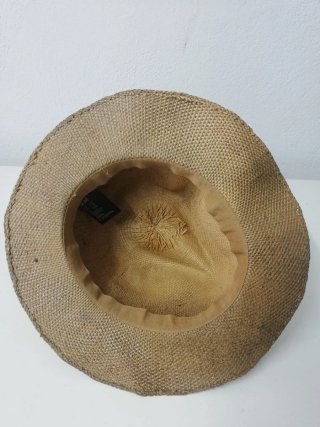 Sombrero de paja mujer marrón con lazo rojo
