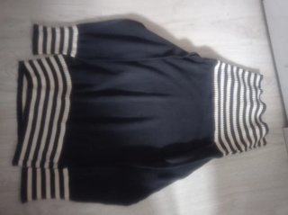 Jersey negro rayas manga larga mujer