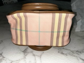 Borsa Burberry a quadri rosa e marrone 18x13