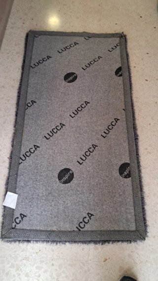 Juego de 2 alfombras pelo largo gris
