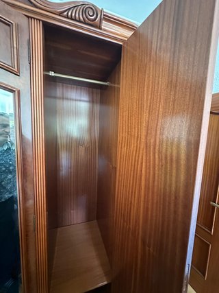 Armario vintage madera marquetería espejo