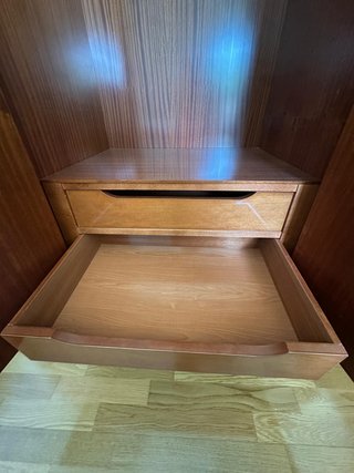 Armario vintage madera marquetería espejo