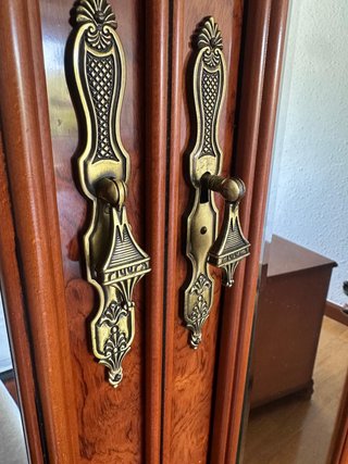 Armario vintage madera marquetería espejo