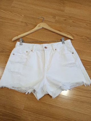 Pantalones cortos Stradivarius blancos T.38