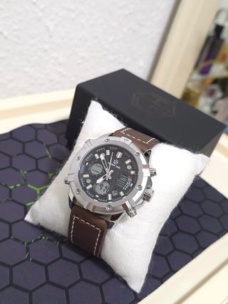 Reloj Golden Hour Hombre Marrón/Plata