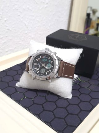 Reloj Golden Hour Hombre Marrón/Plata