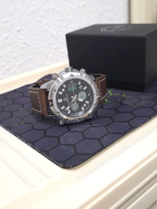 Reloj Golden Hour Hombre Marrón/Plata