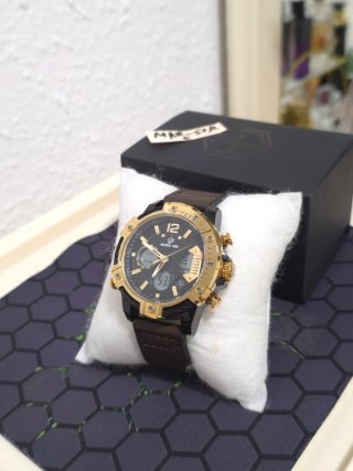 Reloj Golden Hour Hombre Marrón y Dorado