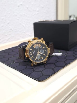 Reloj Golden Hour Hombre Marrón y Dorado