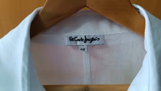 Camisa el Corte inglés Talla 48 Blanca lino encaje