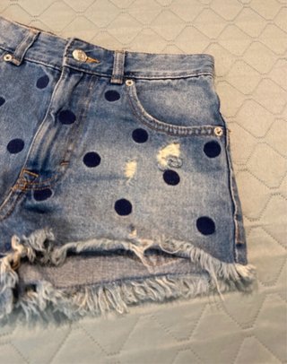 Shorts vaqueros con topos