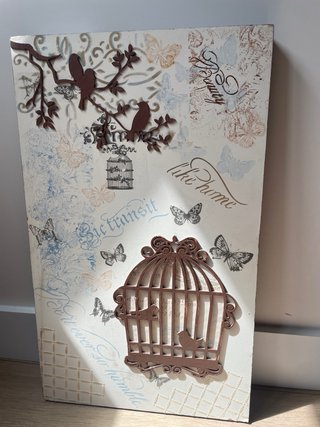 Cuadro Decorativo Pájaros y Jaula