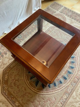 Mesa de centro madera y cristal