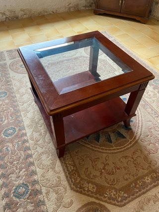 Mesa de centro madera y cristal