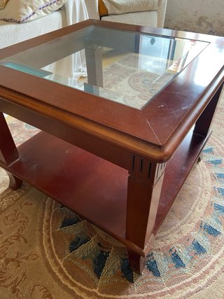 Mesa de centro madera y cristal