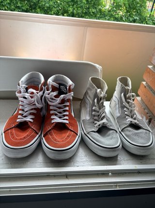 Zapatillas Fila y Vans Beige/Gris