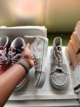 Zapatillas Fila y Vans Beige/Gris