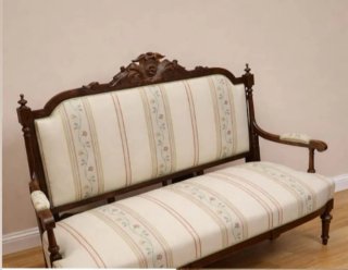 Conjunto Sillería Antigua Madera y Tela