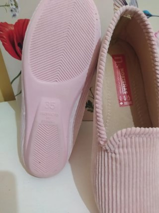 Zapatillas casa Norteñas pana rosa talla 35 niña