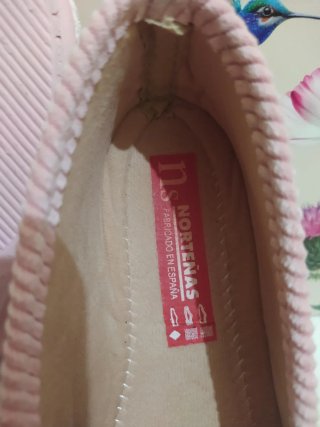 Zapatillas casa Norteñas pana rosa talla 35 niña