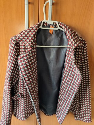 Chaquetón juvenil estampado cuadros