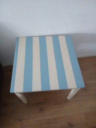 Conjunto Muebles Rayas Azul y Blanco