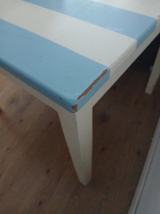 Conjunto Muebles Rayas Azul y Blanco