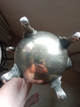 Juego té vintage plateado con bandeja