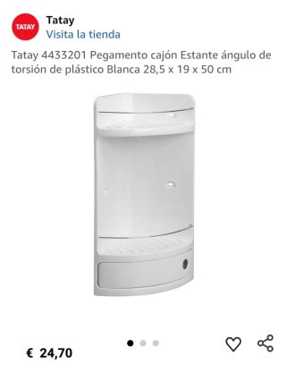 Estantería de esquina para ducha