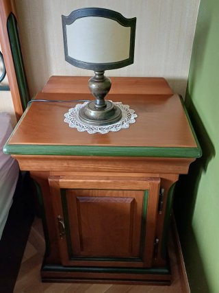 Cabecero forja y madera + 2 mesillas
