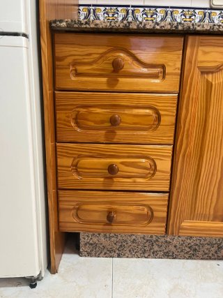 Muebles de cocina madera y piedra
