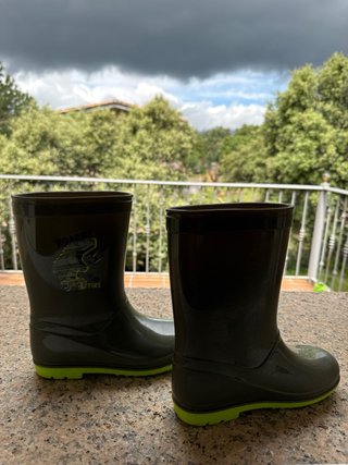 Botas de agua niño dinosaurio verde