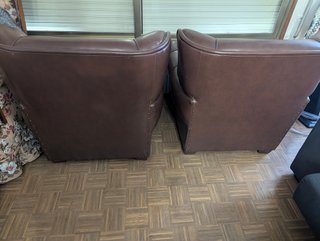 2 Butacas Piel Sintética Marrón
