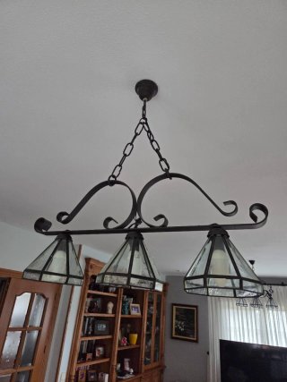 Lámpara colgante negra con 3 luces