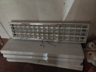 6 plafoniere neon industriali 120cm