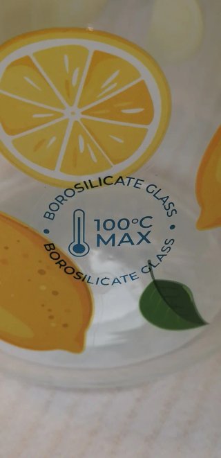 2 Nuovi Bicchieri Tazze Vetro Borosilicato Limoni