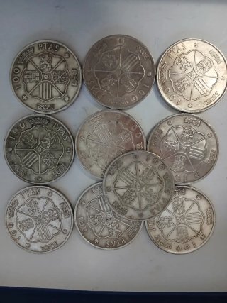 Lote 10 Monedas Franco 100 PTAS