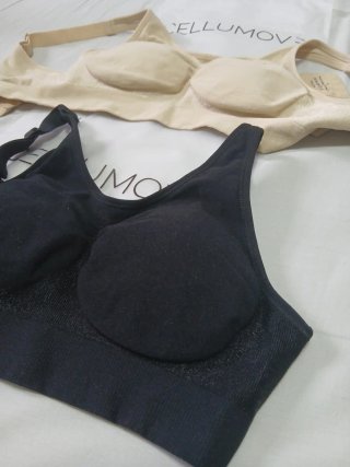 2 Sujetadores Deportivos Cellumove Beige y Negro M