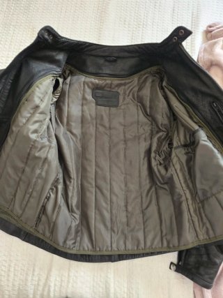 Chaqueta de cuero OJ para moto. Talla L