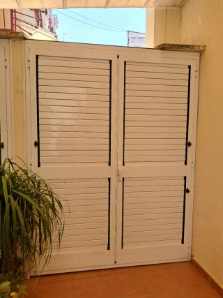 2 Puertas Mallorquinas Aluminio Blanco