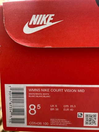 Zapatillas Nike Court Vision Mid Talla 40 original