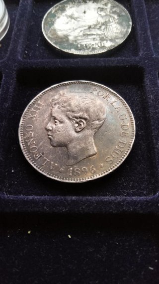 Moneda 5 Pesetas plata 1896