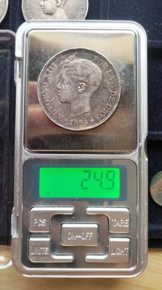 Moneda 5 Pesetas plata 1896