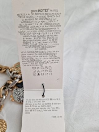 Cinturón cadena con abalorios oro y plata zara